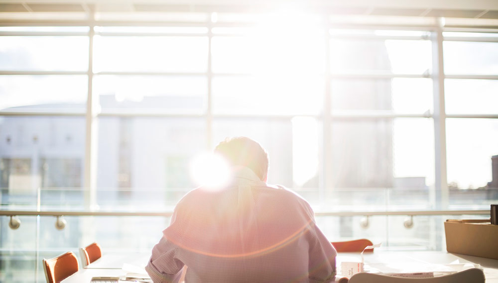 Man sitting at desk