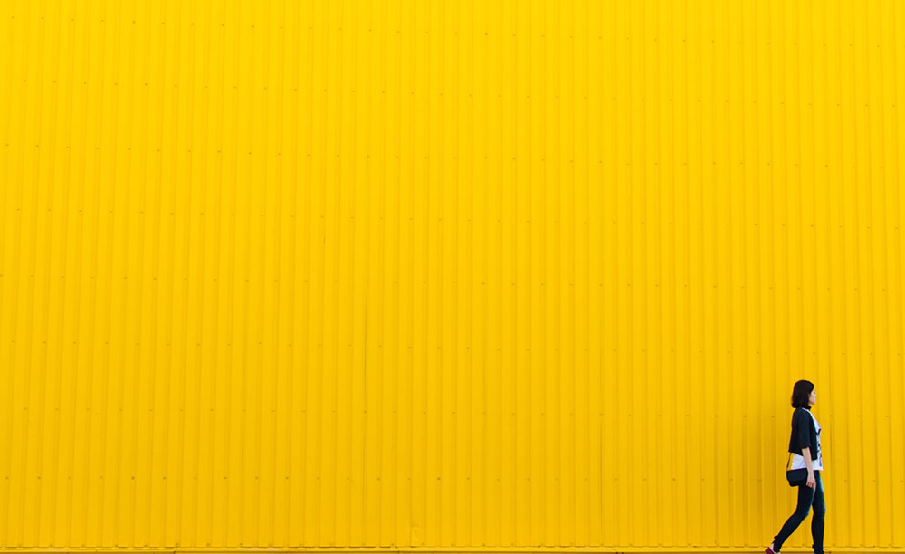 Girl yellow brick road